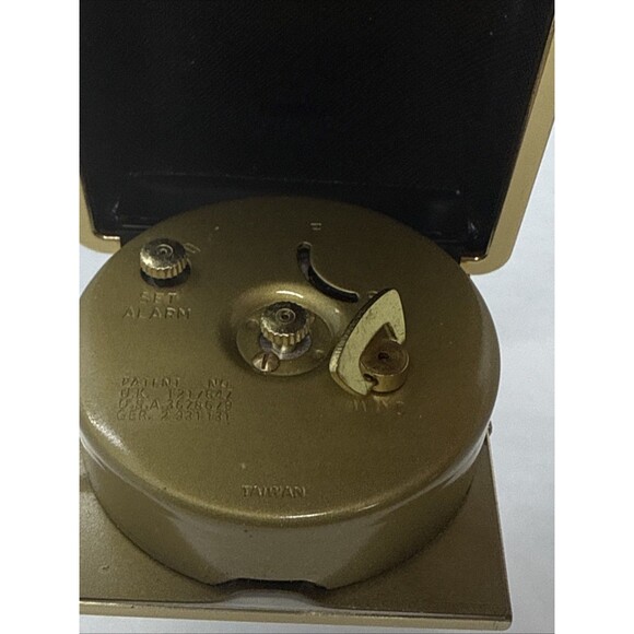 Vintage Equity Travel Alarm Clock Fold Up Style Black Case Works Glow In Dark - Picture 7 of 11